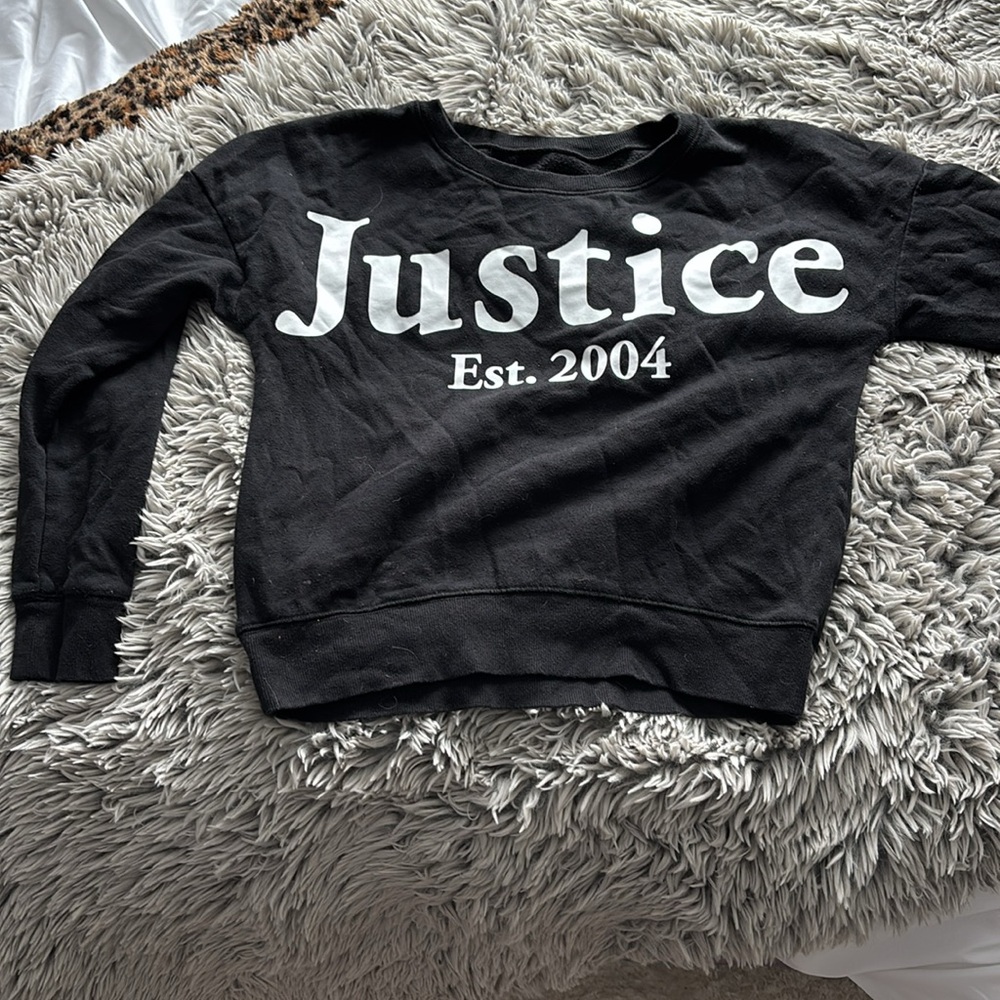 14-16 (G) Justice Black Cropped-Sweatshirt